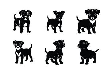 dog silhouette different style design bundle