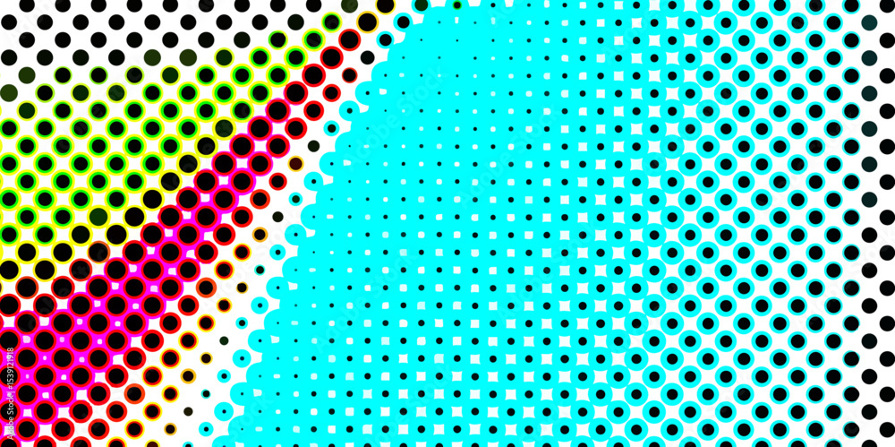 Poster abstract multi-colored halftone dots artistic design pop art pattern of geometric shapes colorful ba