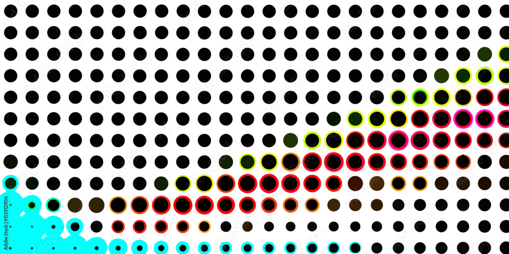 Poster abstract multi-colored halftone dots artistic design pop art pattern of geometric shapes colorful ba