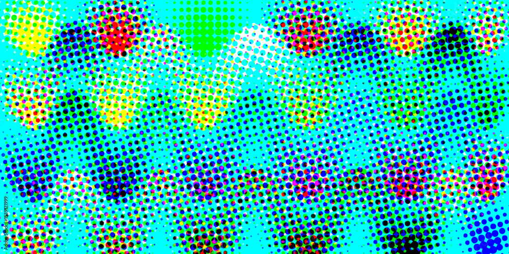 Fototapete abstract multi-colored halftone dots artistic design pop art pattern of geometric shapes colorful ba