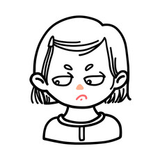 Jealous Girl – Line Art Expression Illustration