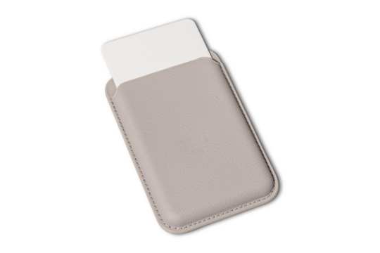  Flatlay of Card Holder with Blank Insert – Identity Card Mockup, PNG Transparent Background