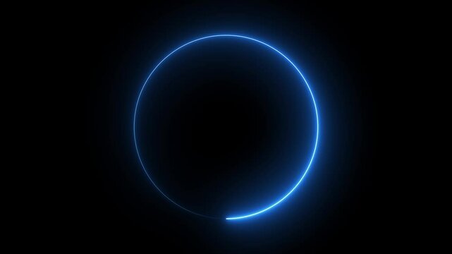 5 to 1 second modern digital countdown timer neon light style on black background,5 seconds simple countdown timer. Circle countdown timer 5 sec animation. - Powered by Adobe