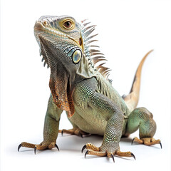 Fototapeta premium iguana on white