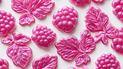Innovative Raspberry Mold Decoration for Cake Baking: Overhead View of Delicate and Artistic Culinary Design