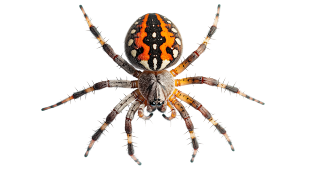 Close-up of a hairy brown spider isolated on a white background, perfect for those without arachnophobia