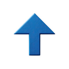 Blue arrow points up isolated on transparent background