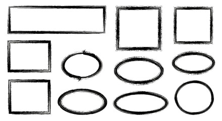 Hand-drawn Irregular Frames and Shapes Vector EPS Graphics