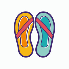 A pair of colorful flip flops ideal for summer vacation adventures
