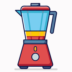 Colorful Cartoon Blender Illustration on white Background Ready to Make Delicious Smoothies