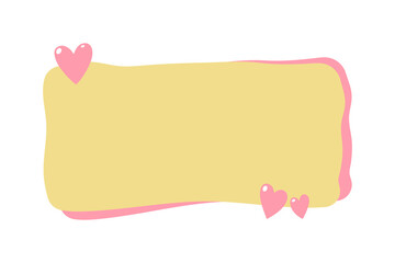 Rectangular frame with hearts. Colored silhouette. Horizontal front view. Vector simple flat graphic hand drawn illustration. Isolated object on white background. Isolate.