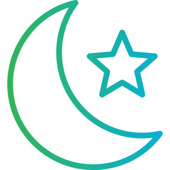 Moon and star single icon vector illustration