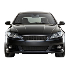 Black Car Front View Isolated on Pure White Background – Automotive Mockup or Concept Render

