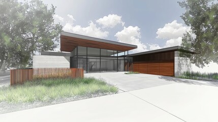 Obraz premium Modern residence with a contemporary design.