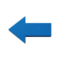 Fototapeta premium Directional blue arrow pointing left isolated on transparent background