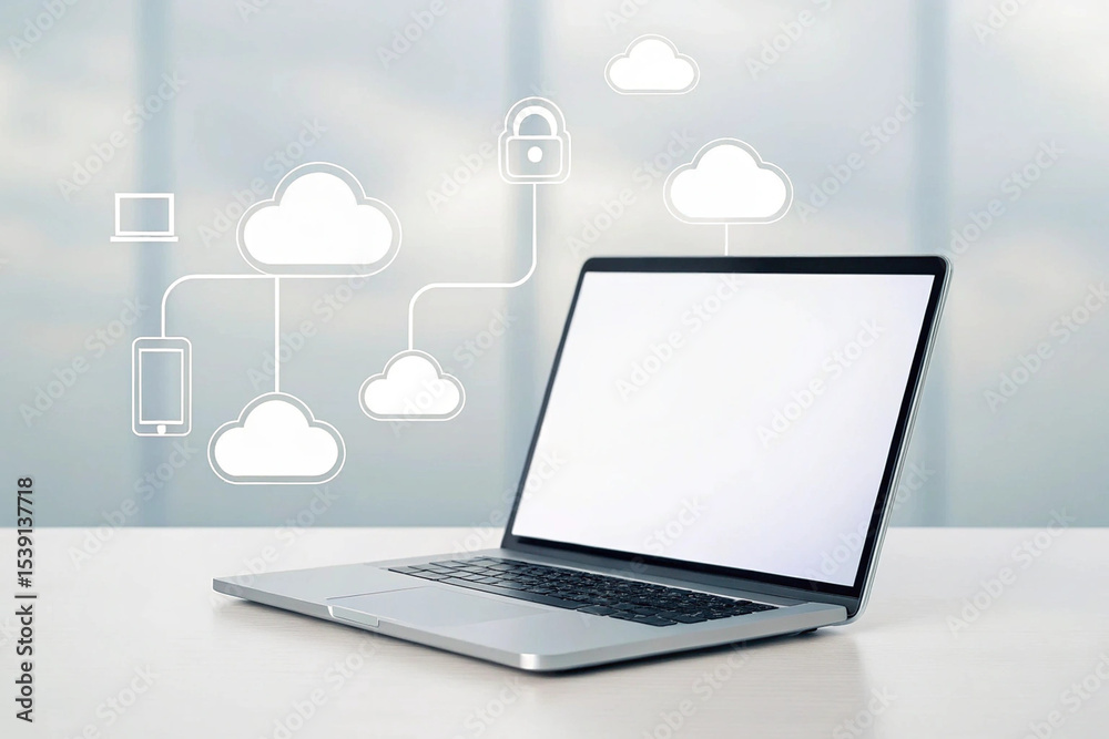 Poster secure cloud computing and data synchronization on laptop