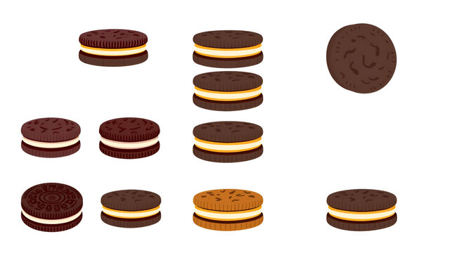 flat design variations of oreo expressions