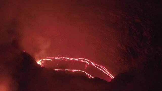Erta Ale volcano Danakil Depression Ethiopia, eruption.