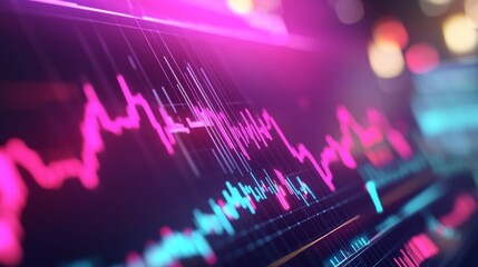 Abstract Neon Stock Chart, data ,trading