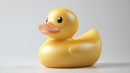 Cheerful Yellow Rubber Duck Floating in Bathtub Playful Bath Time Toy for Children