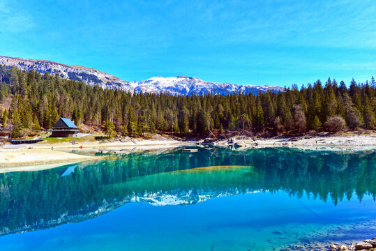 Der Caumasee in Flims, Kanton Graub&uuml;nden (Schweiz)