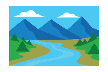 landscape with mountains