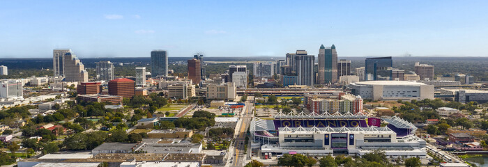 aerial view of a city Orlando