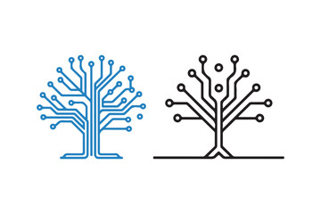 Circuit Tree Technology Icon Set
