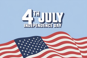 Fourth of july independence day with waving american flag design