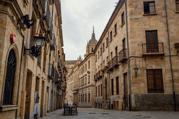 Obraz premium Salamanca old town historical street and houses in Old Salamanca Spain