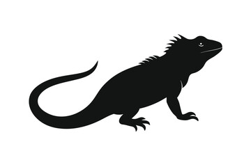 Fototapeta premium silhouette vector illustration of a iguana.eps