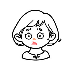 Sorry Girl – Black and White Line Art Illustration