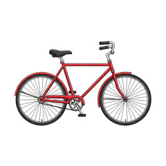 Obraz premium Vintage Red Bicycle Illustration Classic Bike Design PNG