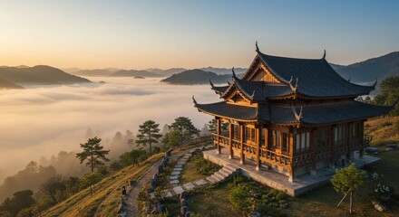 Obraz premium chinese temple in the morning