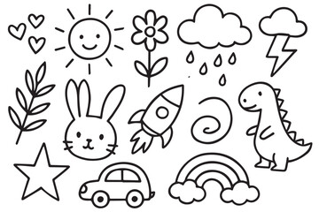 Obraz premium 20250603_1846_Whimsical_Childhood_Doodles_gen_01jwvhttrefbhs5sz7fc5fadbz
