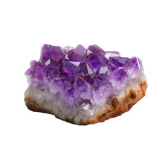 Fototapeta premium Big raw brazilian amethyst rock isolated on white Or transparent background 