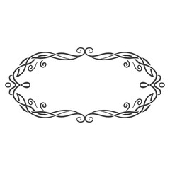 decorative frame with floral ornament transparent background 