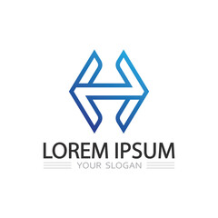 Letter H Logo with Nature Leaf Elements for Eco Friendly Business