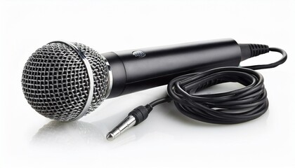 microphone isolated on white background or white background microphone cutout
