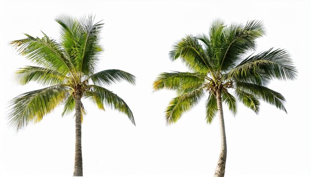 a coconut tree isolated on transparent and white background