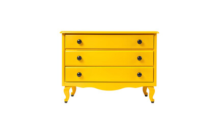 Photo of yellow dresser isolated on transparent background