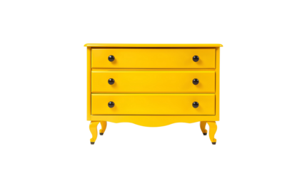 Photo of yellow dresser isolated on transparent background