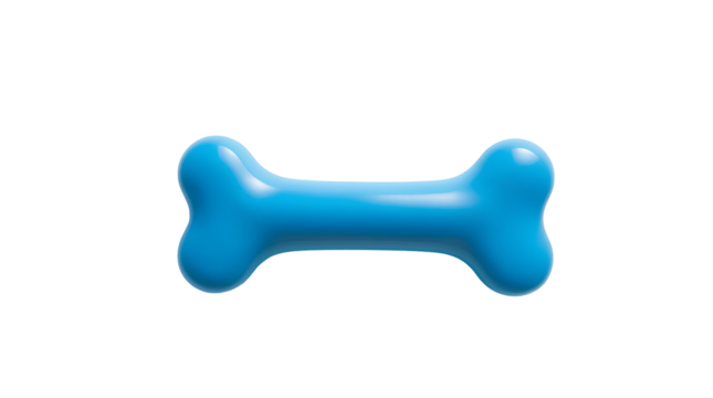 Photo of plastic dog bone toy isolated on transparent background