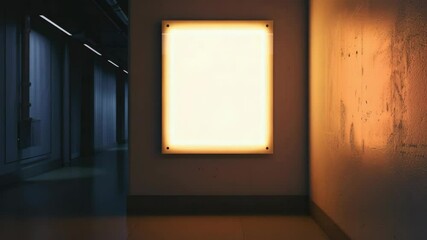 Abstract light installation in modern art gallery, featuring shifting shadows and illuminated textured panels. - Powered by Adobe