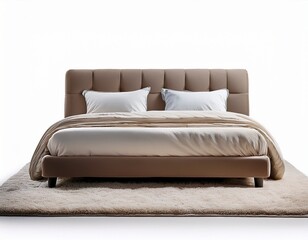 bed in carpet isolated on white and white background