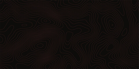 Contour lines. Actual topography map. Dark seamless design, energetic tileable isolines pattern. Vector illustration.