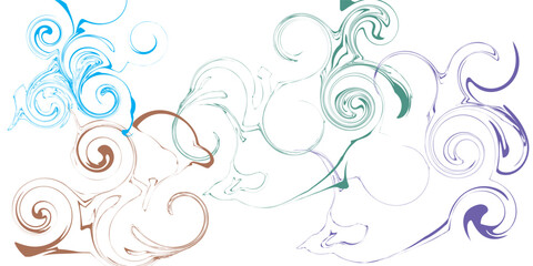 Abstract Waves Background. Vector Hand drawn illustration.