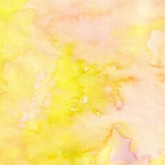 Obraz premium Bright Yellow Green Watercolor Background with Paper Grain Detail