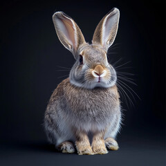 Obraz premium Rabbit on a black background.