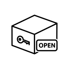 Obraz premium Open safe box with key symbolizing blockchain technology